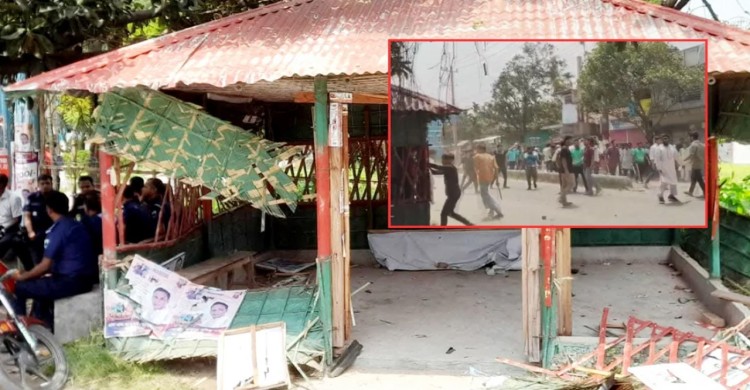 পাবনায় ছাত্রদল-শিবির সংঘর্ষ, ককটেল বিস্ফোরণ ও কার্যালয় ভাঙচুর
